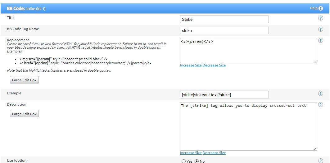 Click image for larger version

Name:	Strikout BB CODE.jpg
Views:	159
Size:	78.7 KB
ID:	19265