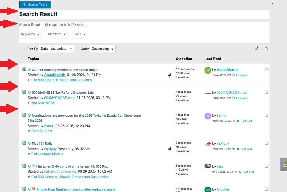 vBulletin Topics Page